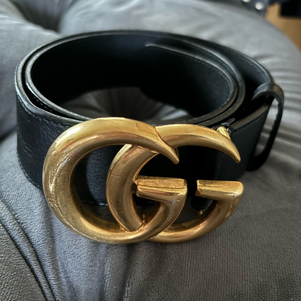 Gucci GG Buckle Leather Belt